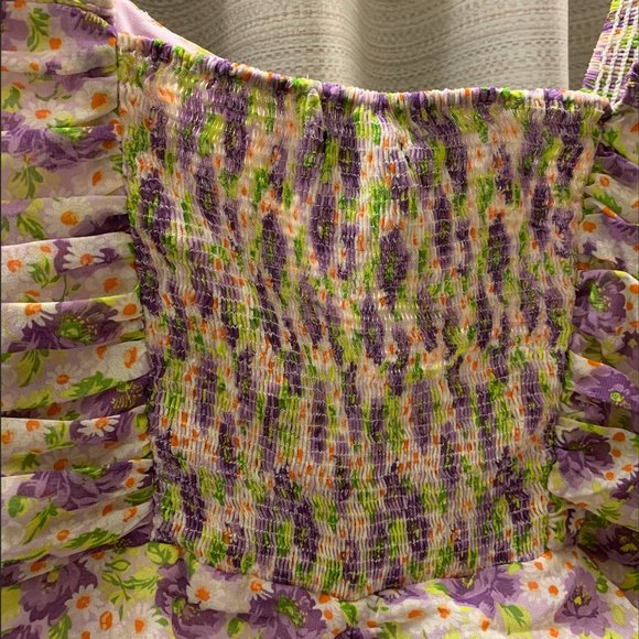 ZARA PRINTED DRAPED DRESS TRF MAUVE - Picture 8 of 14